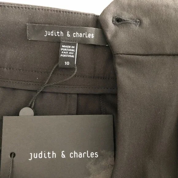 Judith & Charles Basil Bermuda Pant Shorts in Cotton + Viscose Black Sz 10 NWT - Picture 9 of 12